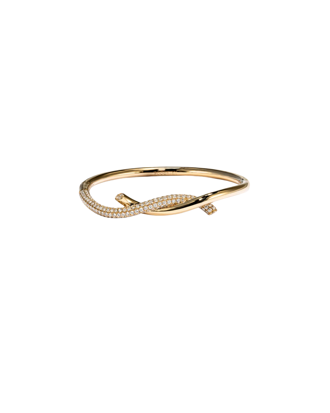 18YG HALF DIAMOND TIES BANGLE