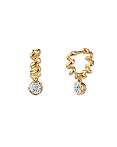 18YG DIAMOND SLINKEE DROPS EARRINGS