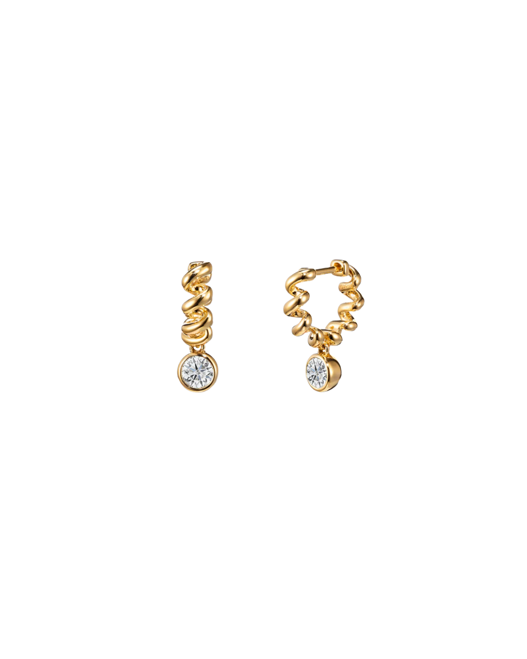 18YG DIAMOND SLINKEE DROPS EARRINGS