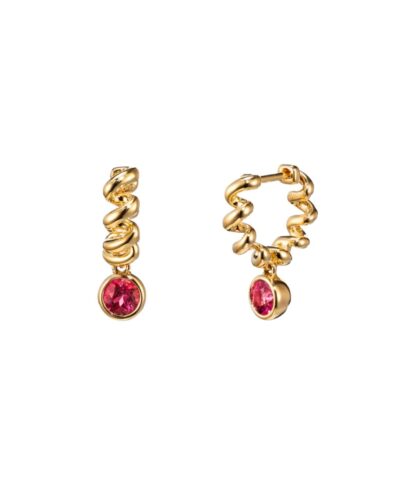 18YG RUBELLITE SLINKEE DROPS EARRINGS