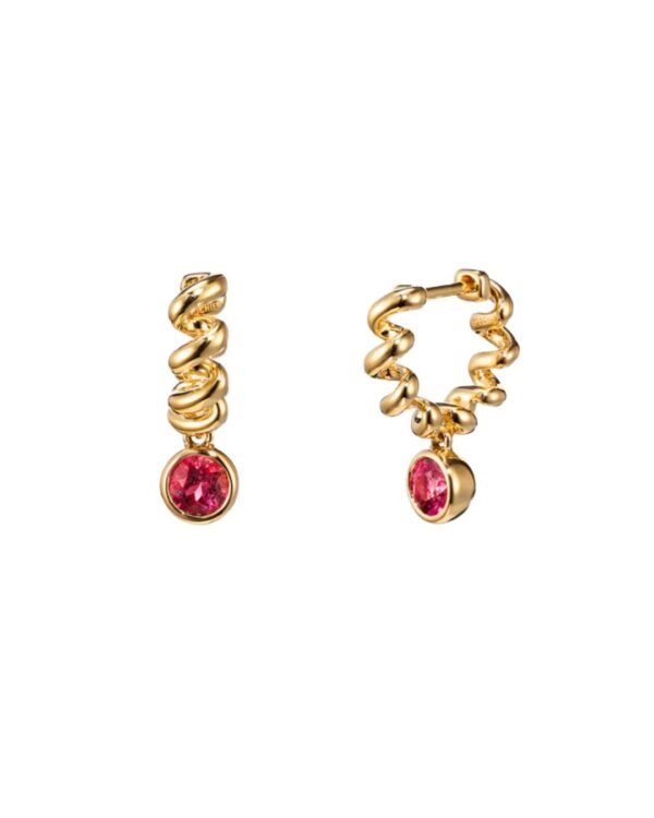 18YG RUBELLITE SLINKEE DROPS EARRINGS