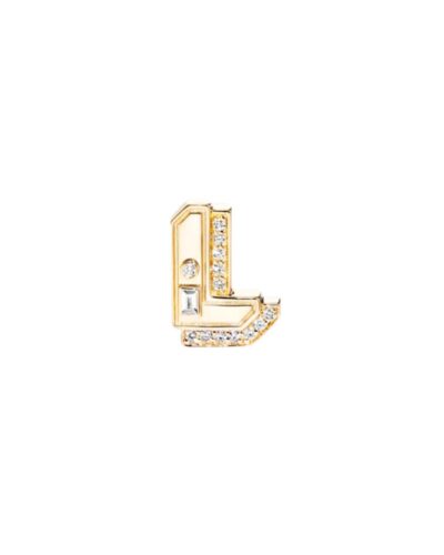 18YG  DIAMOND MINI LETTER MONO STUD