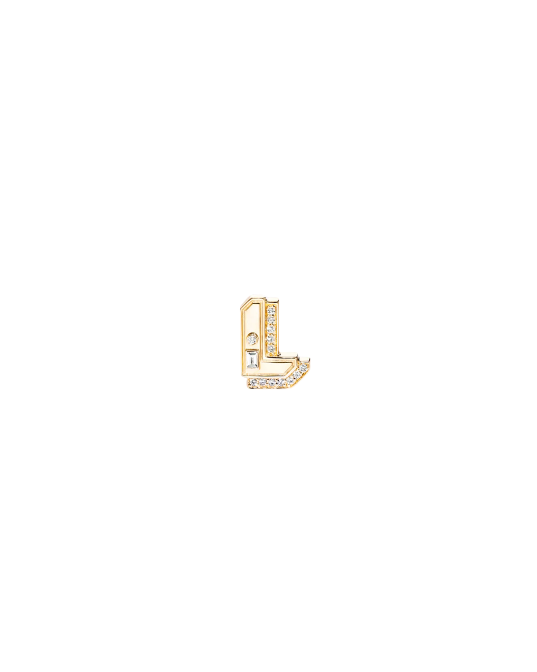 18YG DIAMOND MINI LETTER MONO STUD