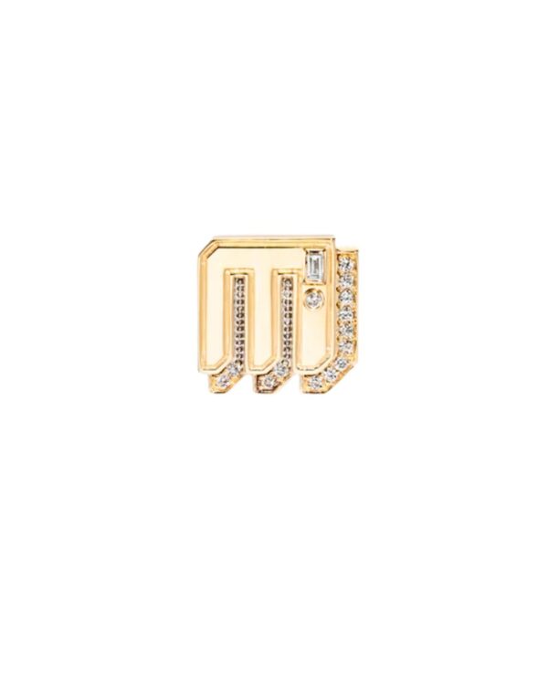 18YG  DIAMOND MINI LETTER MONO STUD