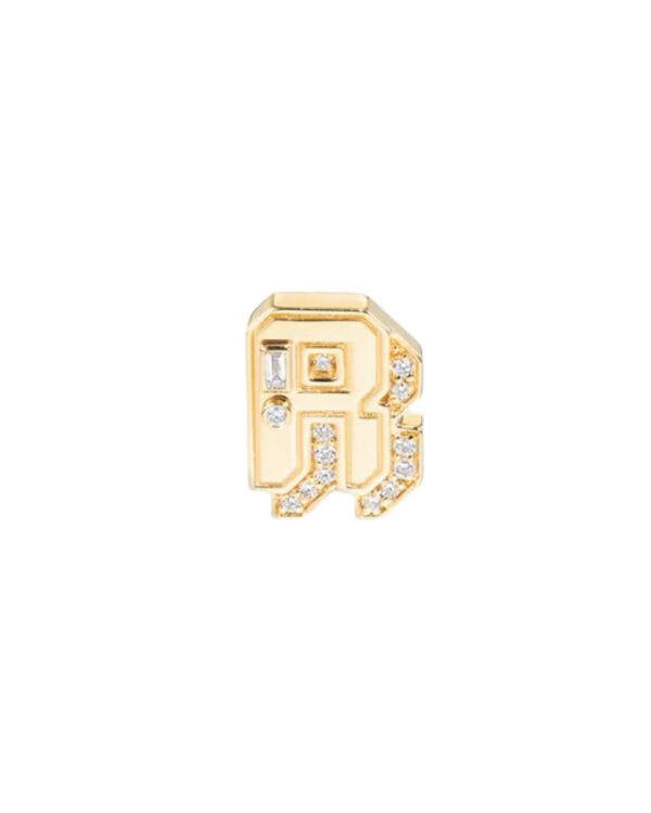 18YG DIAMOND MINI LETTER MINI STUD