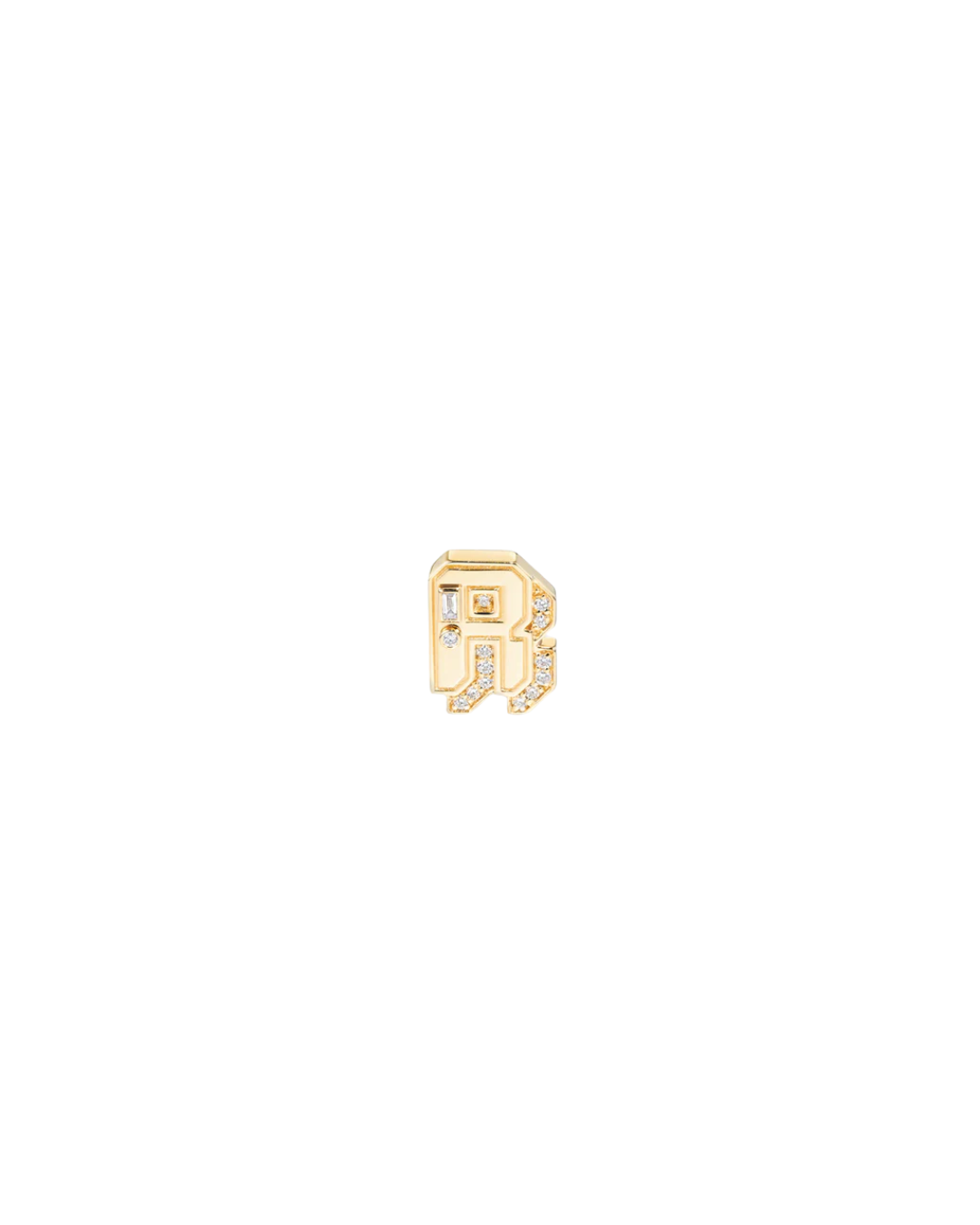 18YG DIAMOND MINI LETTER MINI STUD