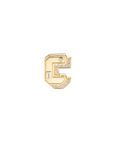 18YG DIAMOND MINI LETTER MONO STUD