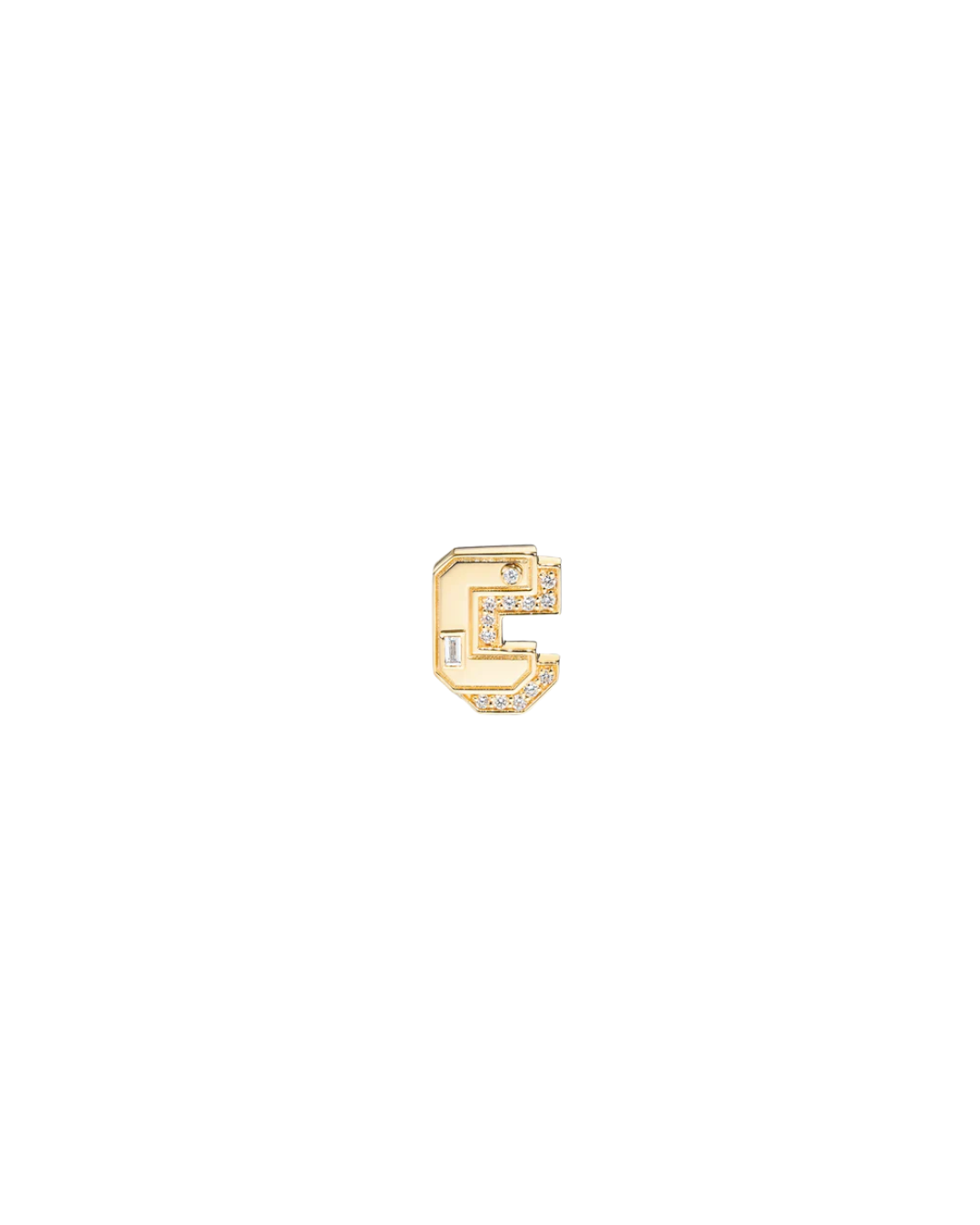 18YG DIAMOND MINI LETTER MONO STUD