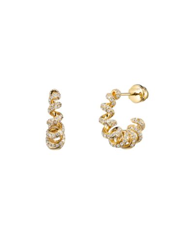 18KYG Diamond Slinkee Huggie Earrings