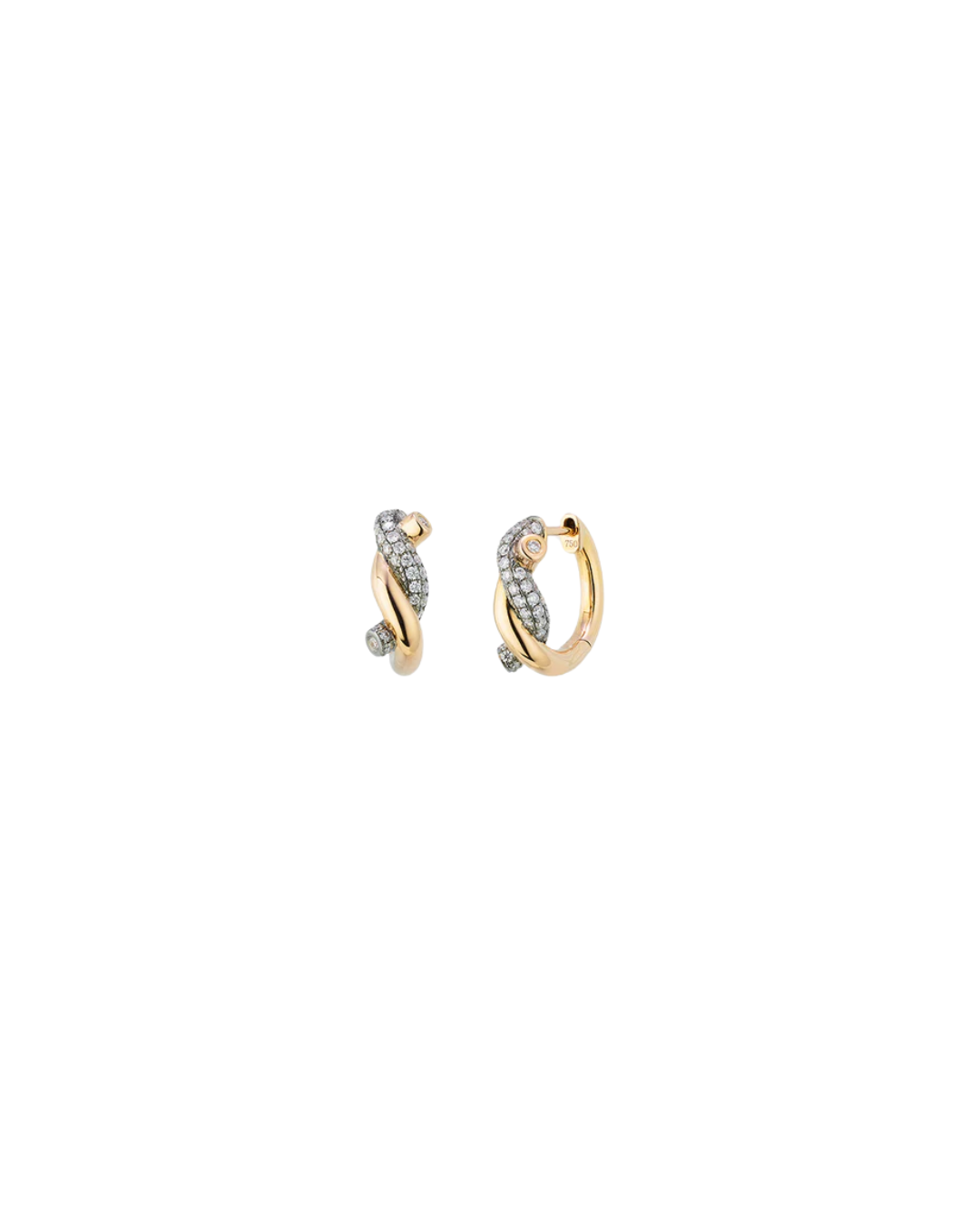 BLACK GOLD-YELLOW GOLD DIAMOND SMALL TIES EARRINGS