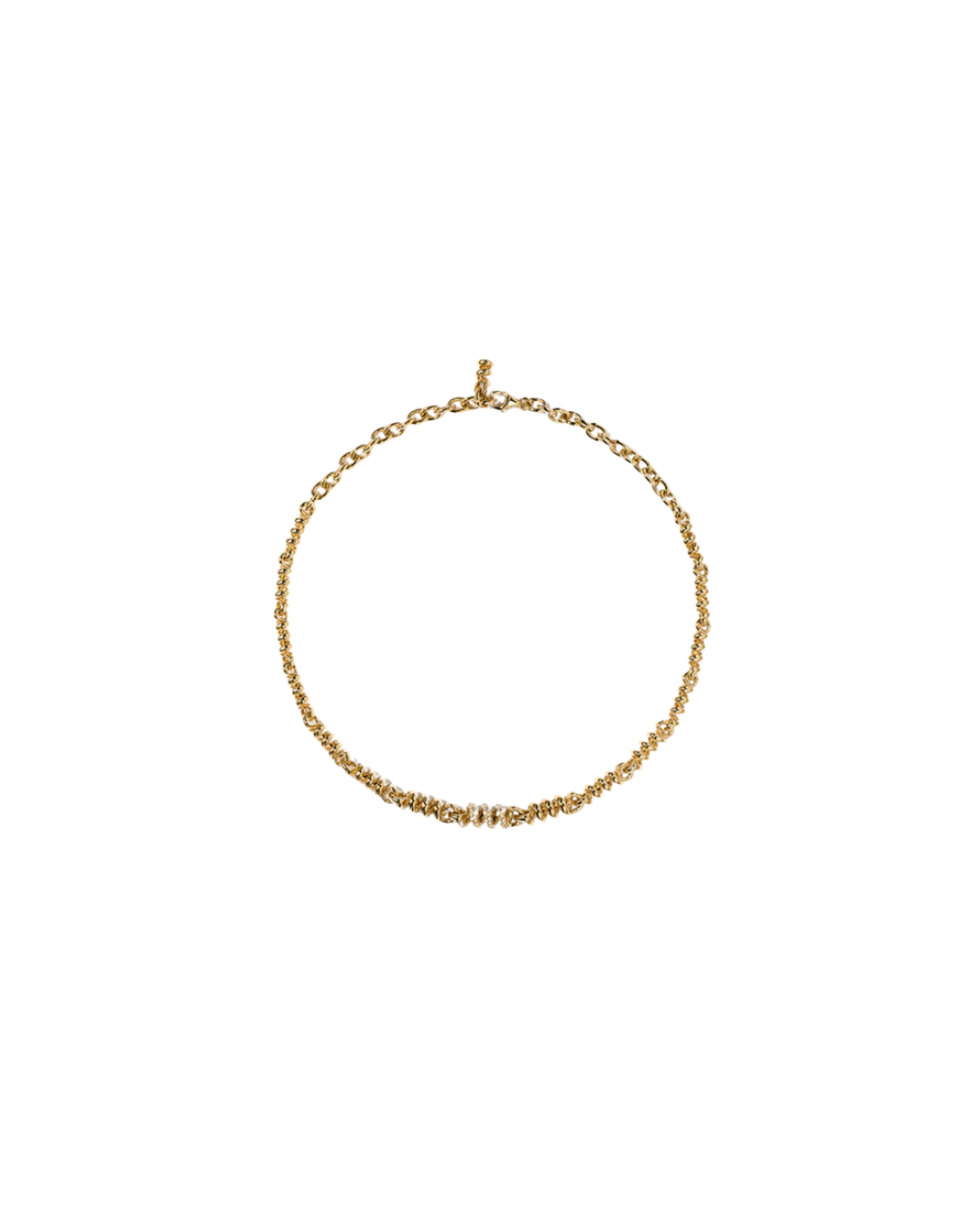 18YG SINGLE DIAMOND SLINKEE NECKLACE