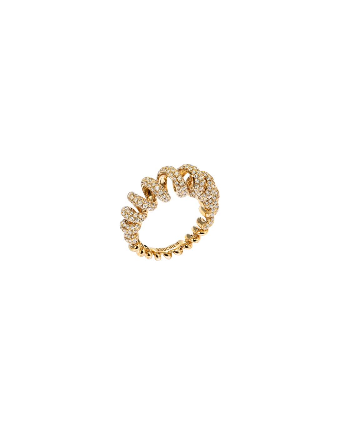 18YG DIAMOND JUMBO SLINKEE RING, SIZE 7