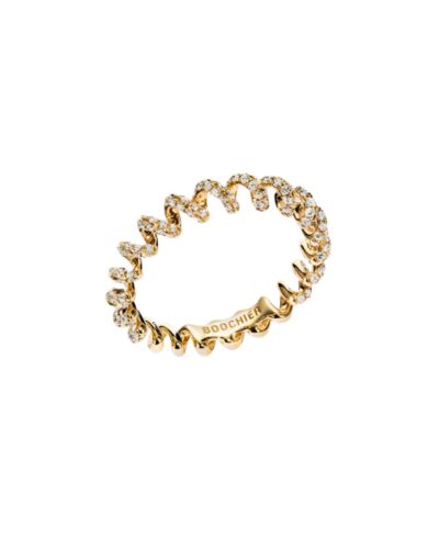 18YG DIAMOND MINI SLINKEE RING, SIZE 7