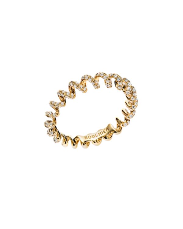 18YG DIAMOND MINI SLINKEE RING, SIZE 7