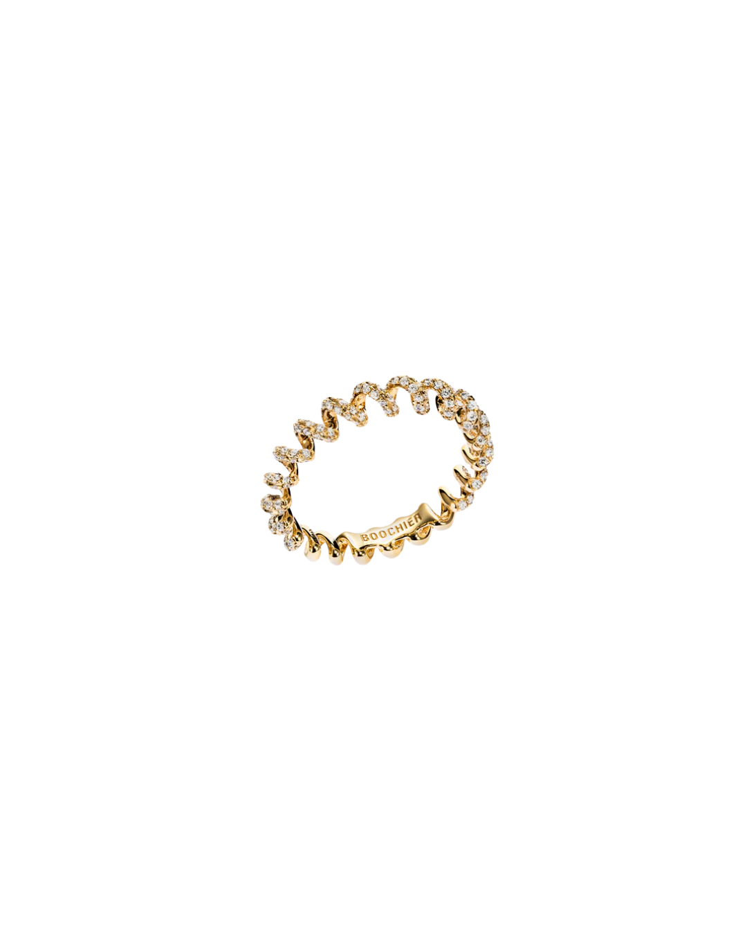 18YG DIAMOND MINI SLINKEE RING, SIZE 7