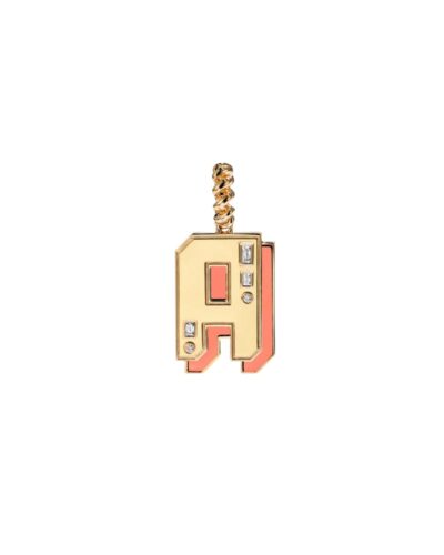 JUMBO CORAL NOSTALGIA LETTER PENDANT