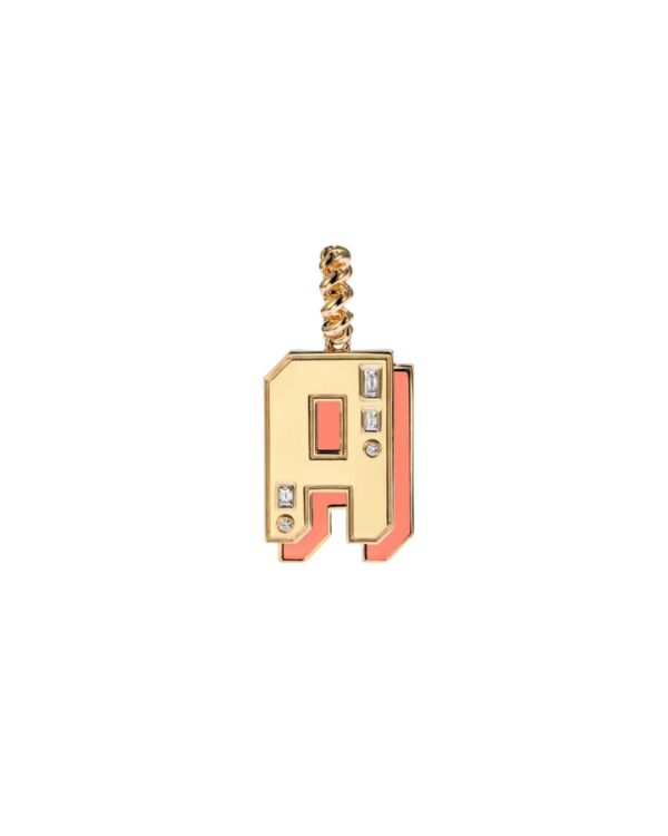 JUMBO CORAL NOSTALGIA LETTER PENDANT