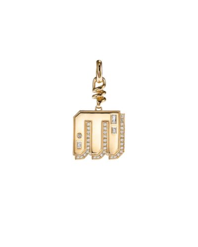 18KYG DIAMOND LETTER  CHARM
