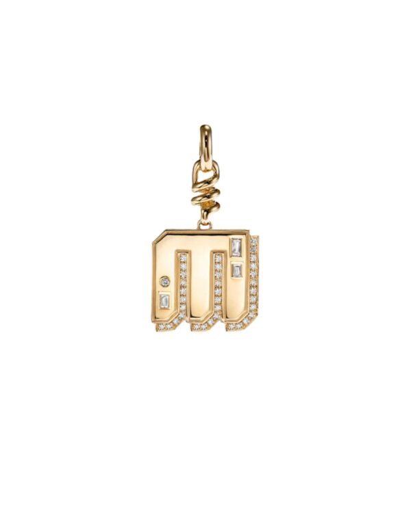 18KYG DIAMOND LETTER  CHARM