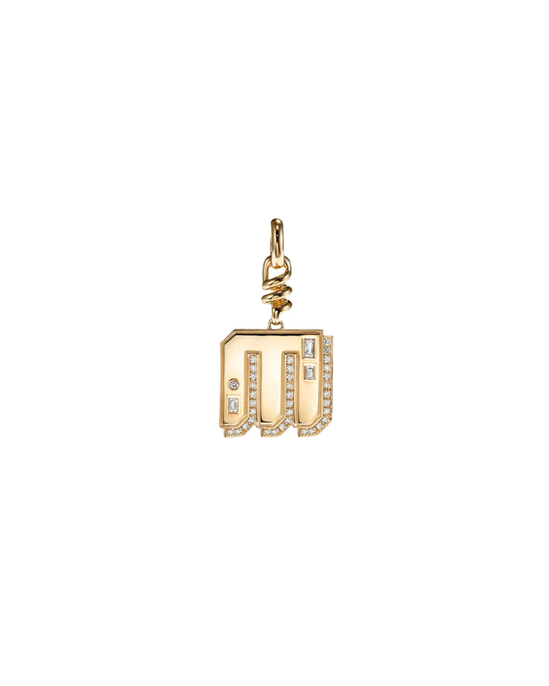YELLOW GOLD DIAMOND LETTER  CHARM