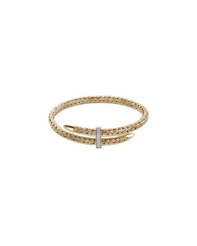 Spear Flex Cuff, Gold, Diamonds, 5.5MM Size M