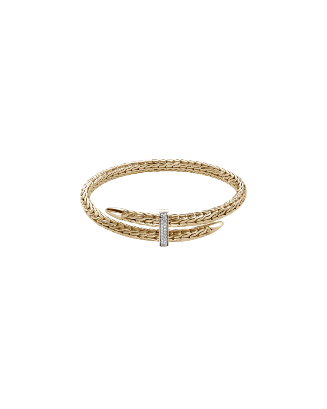 Spear Flex Cuff, Gold, Diamonds, 5.5MM Size M