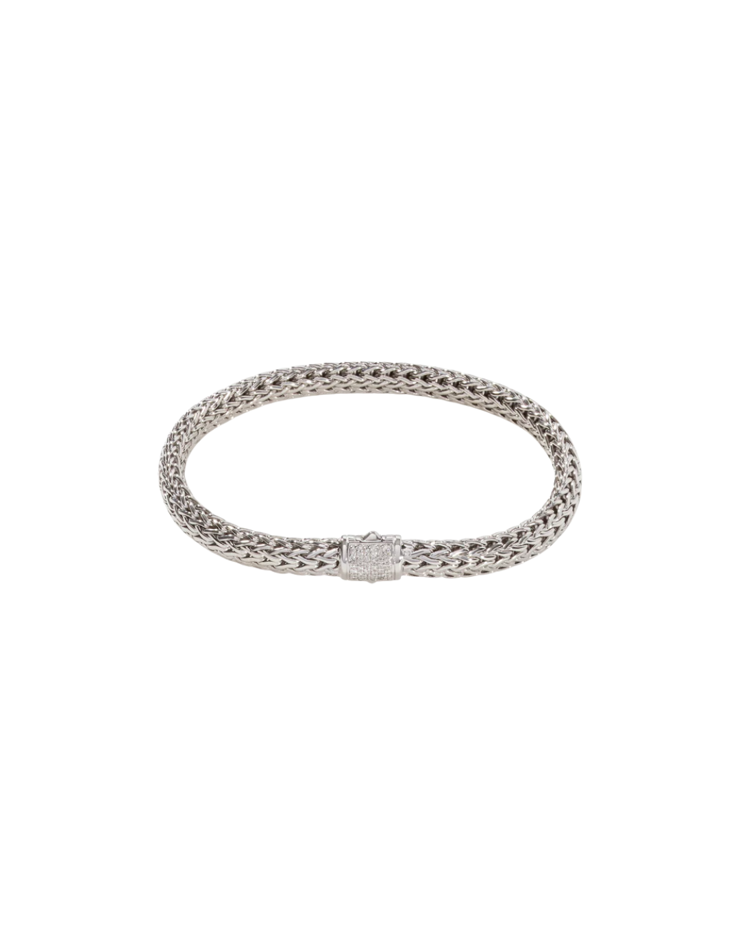 Icon Bracelet, Sterling Silver, Diamonds, 6.5MM Size M