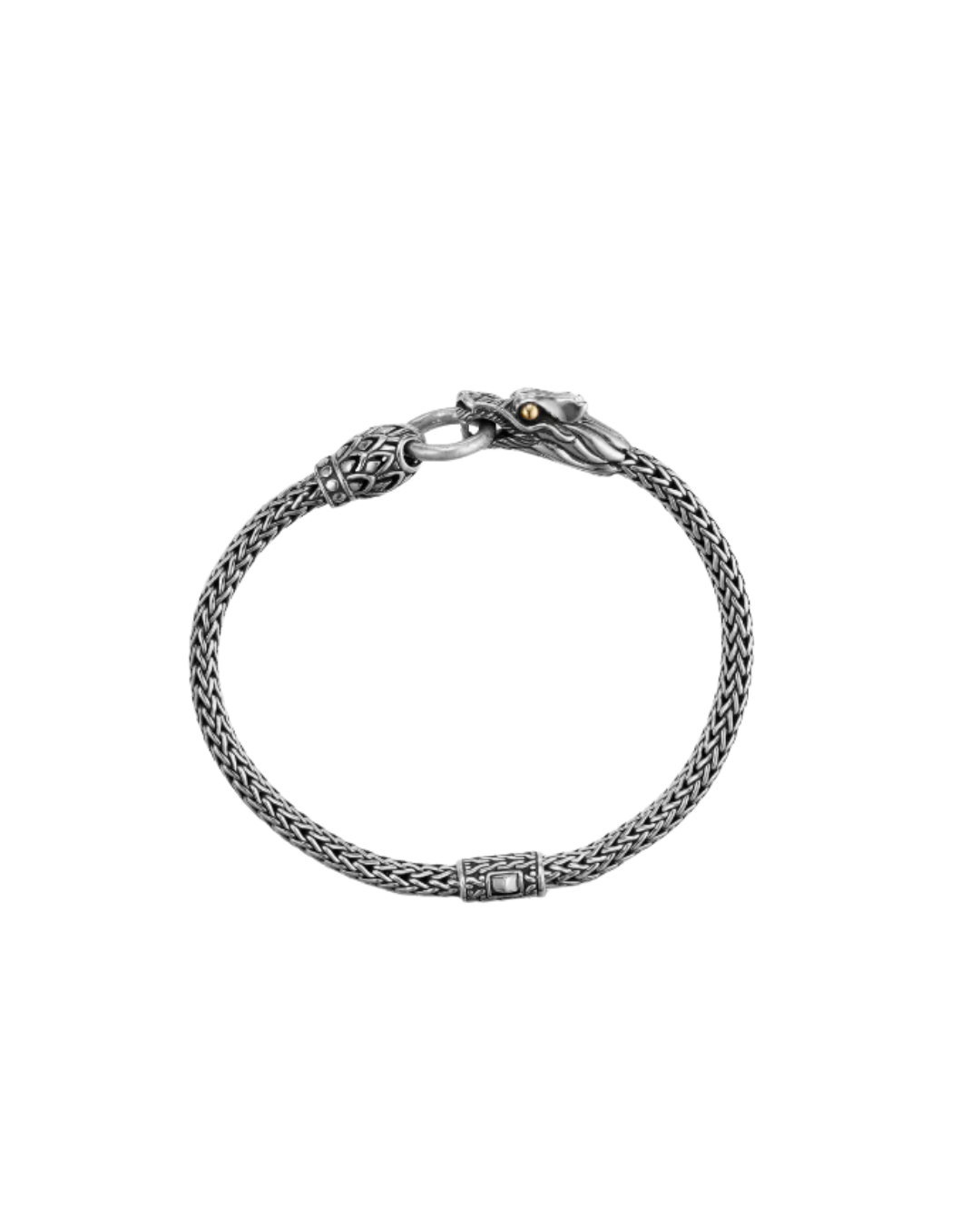 Naga Heritage 18K Gold & Silver Dragon Station Chain Bracelet, Size L