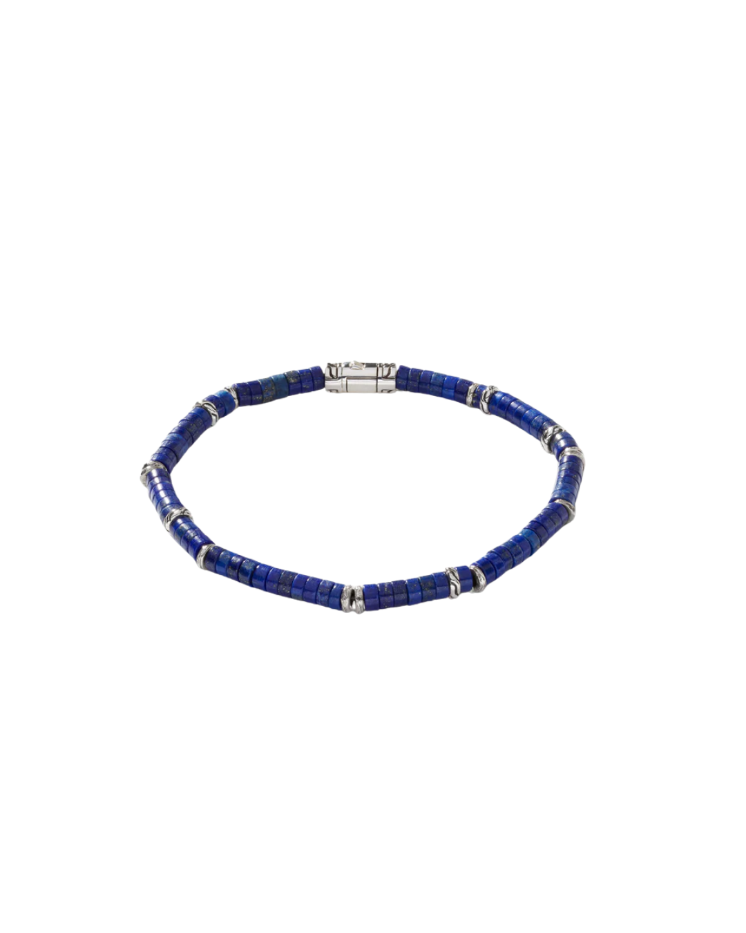 Heishi Bracelet, Sterling Silver, Hardstones Size L