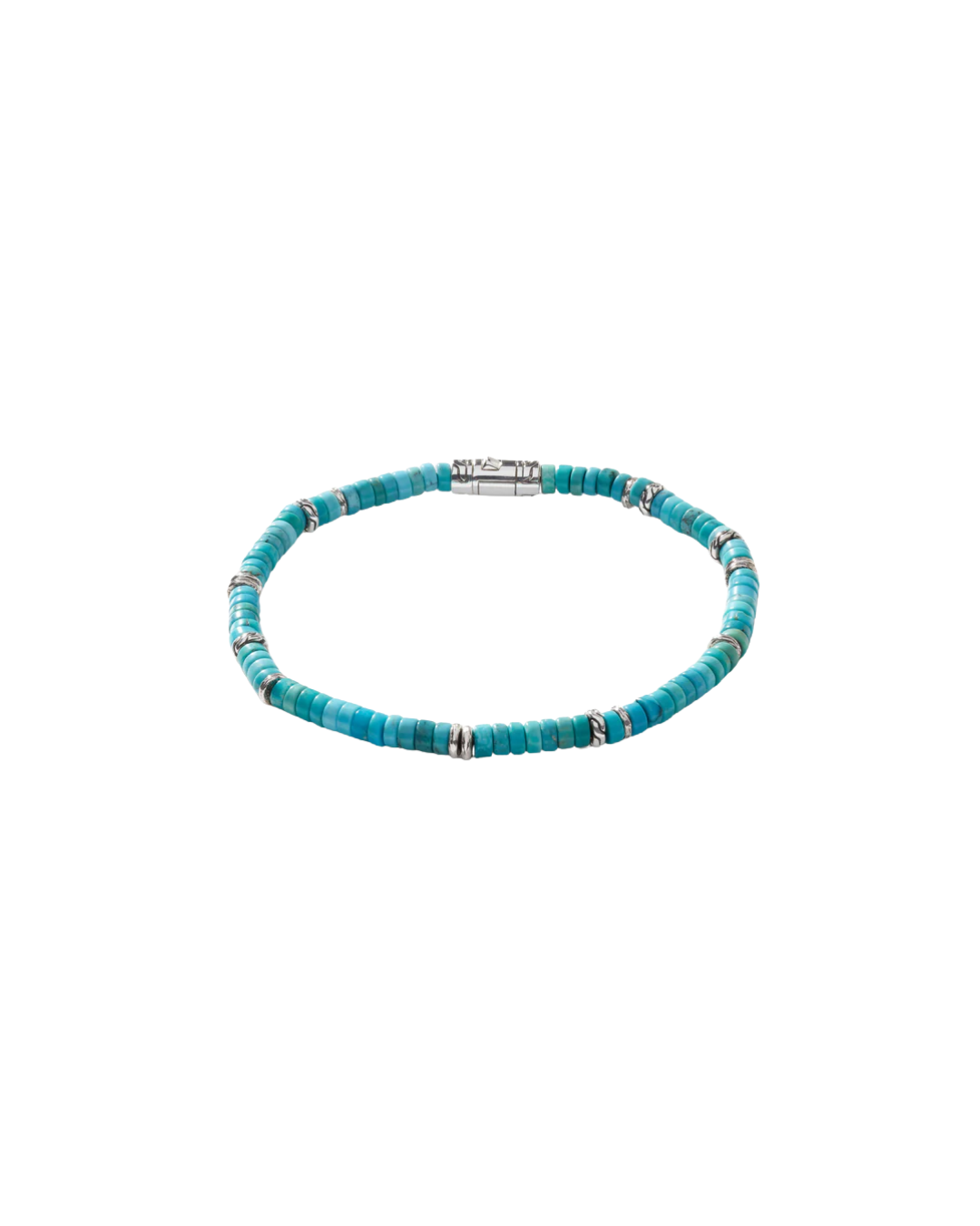 Heishi Bracelet, Sterling Silver, Hardstones Size M