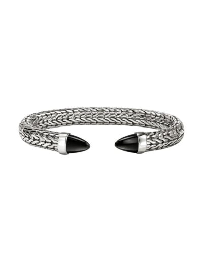 Spear 50 Flex Cuff, Sterling Silver, Black Onyx