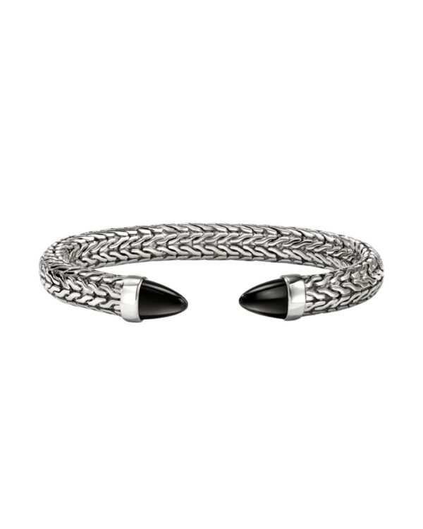 Spear 50 Flex Cuff, Sterling Silver, Black Onyx