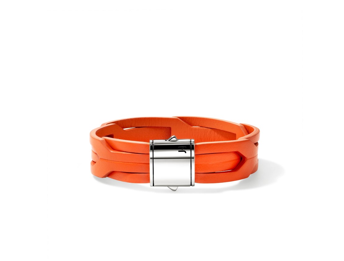 Icon 50 Bracelet, Sterling Silver, Leather