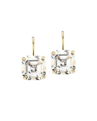 14KYG Extra-Large Octagonal Drop Earrings with 17.43ct of White Topaz