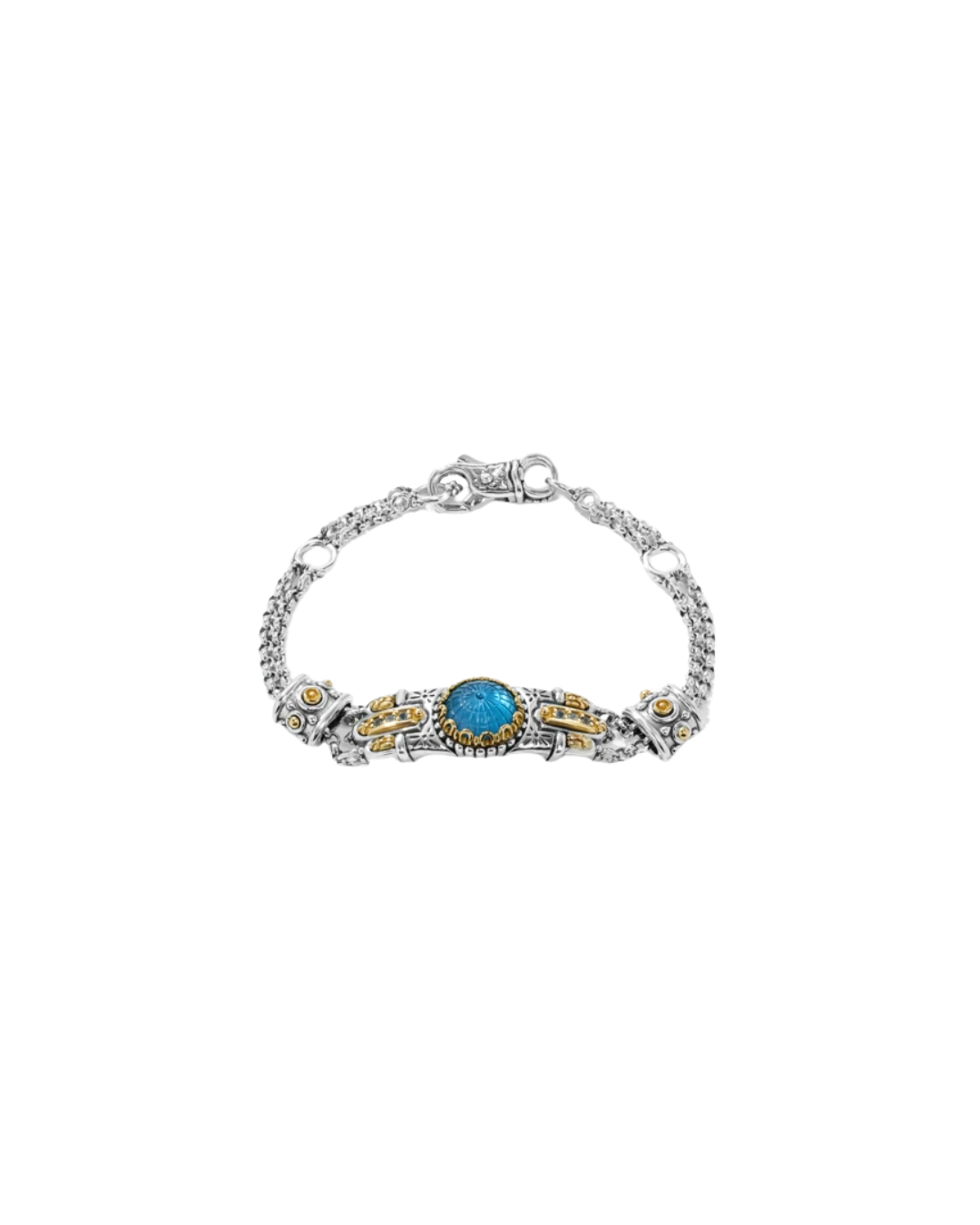 Dome Bracelet Sterling Silver & 18 KT Gold