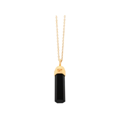 Onix Hexagon Bolt Pendant Necklace