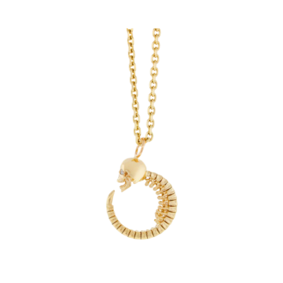 Ouroboros Pendant with White Diamonds