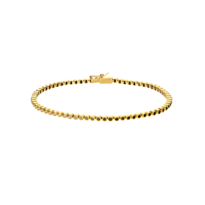 Gold Tennis Bracelet with Ombre Diamonds, Size 7.5