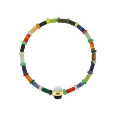 PAX Cabochon Bead on Gemstone Bead Bracelet
