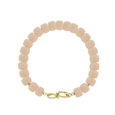 Wire Clasp on Nude Glass Bead Bracelet