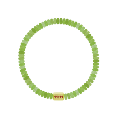 11:11 Ingot on Chalcedony Bead Bracelet