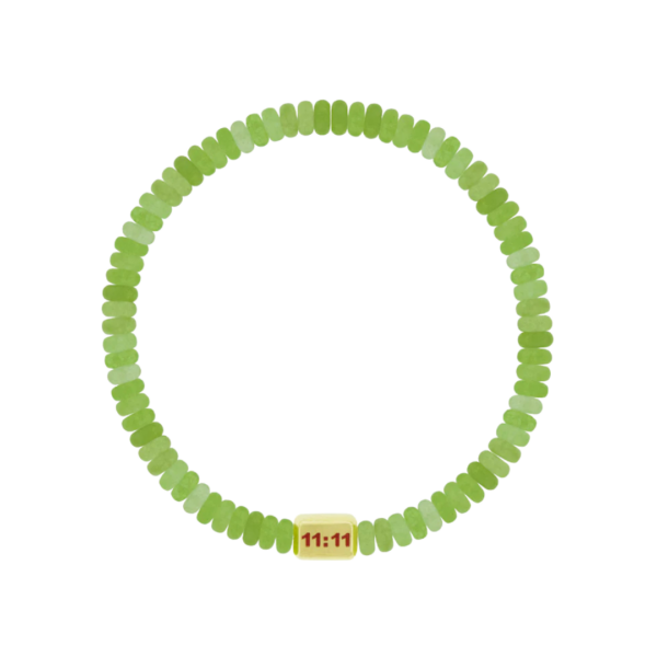 11:11 Ingot on Chalcedony Bead Bracelet