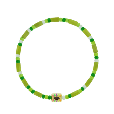 SEE ALL Ingot with Ruby on Beaded Bracelet