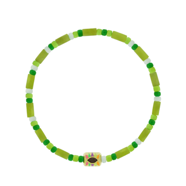 SEE ALL Ingot with Ruby on Beaded Bracelet