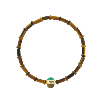 FIDEM Cabochon Bead on Tiger's Eye Bead Bracelet
