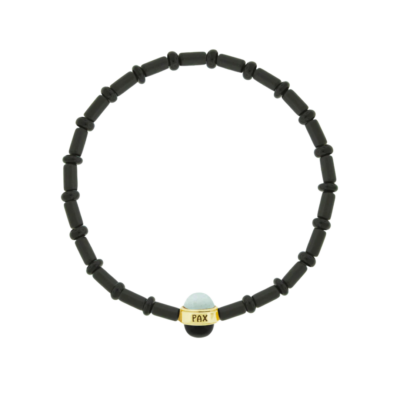 PAX Cabochon Bead on Onyx Bead Bracelet
