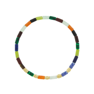 Symbol Spacers on Gemstone Bead Bracelet