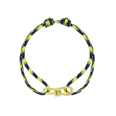 Large Twisted Gold Knot on Cord Bracelet