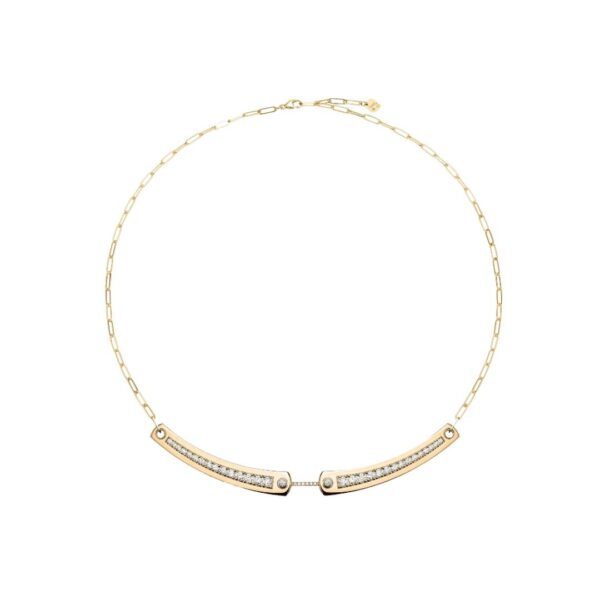 Tuxedo Mood Necklace in Yellow Gold