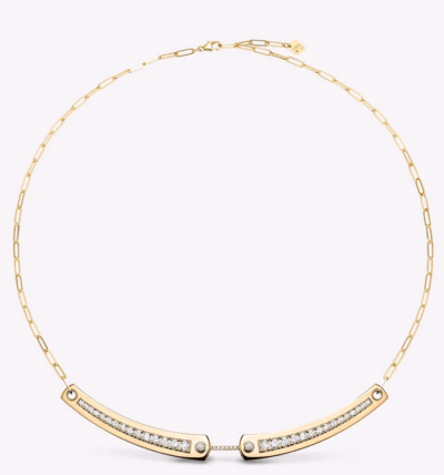 Tuxedo Mood Necklace in Yellow Gold